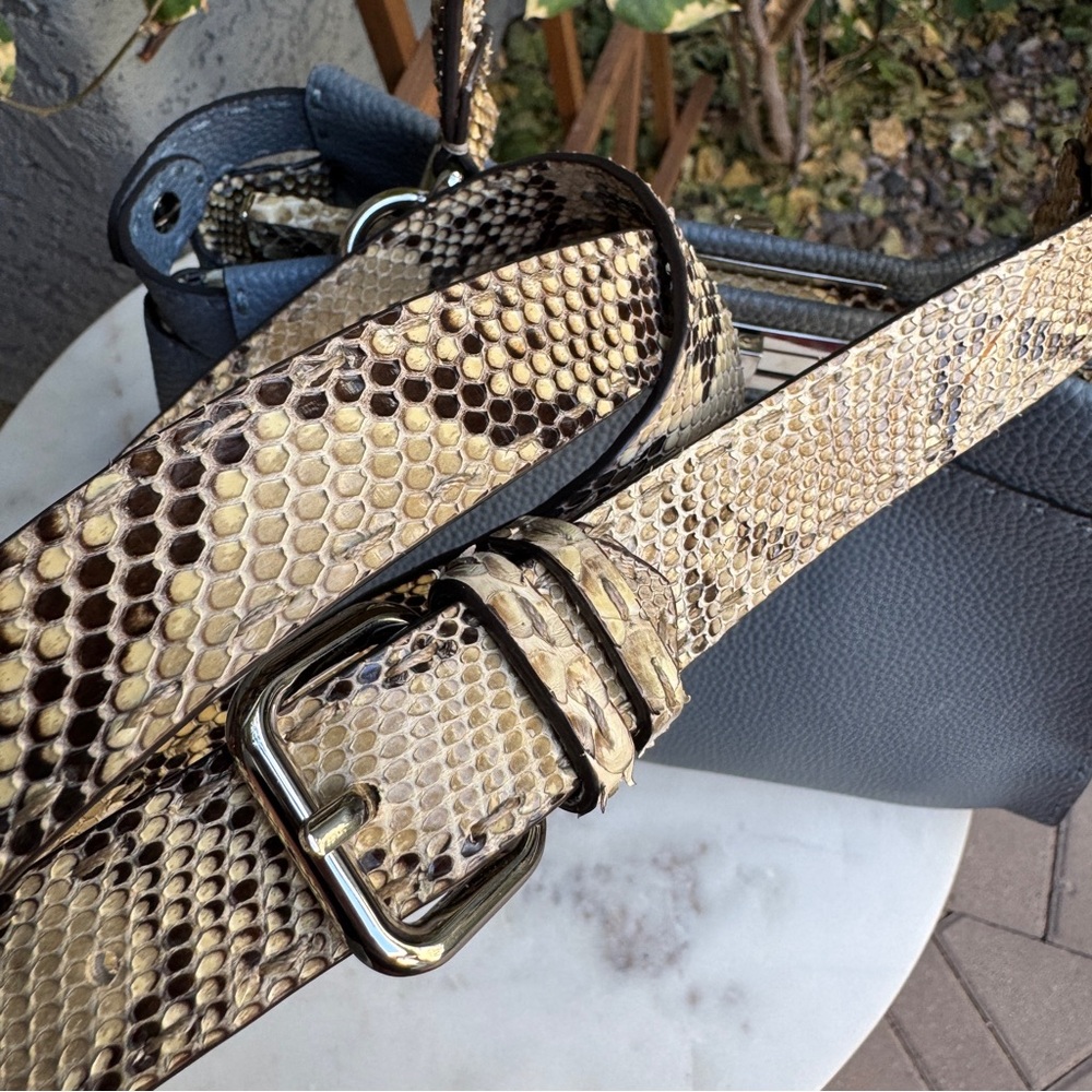 Fendi Cuoio Romano Selleria Leather Python Peekaboo Bag - Picture 7 of 16